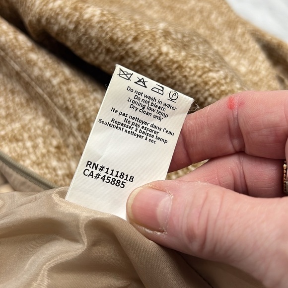 Michael Kors Made in Italy Tan Cream Back Zip Sheath Dress Size 0/XS - Picture 11 of 11